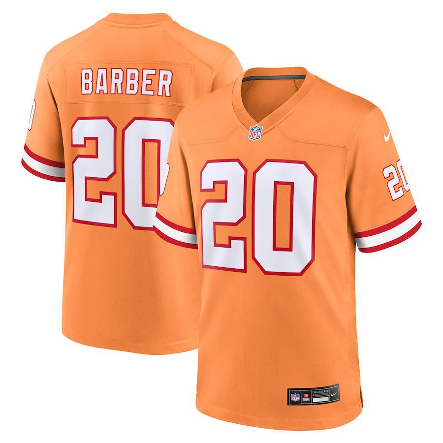 Men Tampa Bay Buccaneers 20 Ronde Barber Nike Orange Throwback Game NFL Jersey